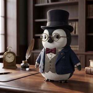 Pingvin med jacka STL-fil | Dapper Bird 3D-modell (digital nedladdning)