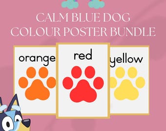 Basic Colour Posters Bundle | Printable Classroom Colours Chart | Calm Classroom Decor | Elementary