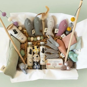 Op maat gemaakte kattenspeelgoedcadeauset – handgemaakte natuurlijke verrijkingsbundel | Mixen en matchen!