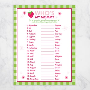 Strawberry Shortcake 8.5x11 Who&#39;s My Mommy Game