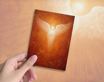 Fundas para cartas TCG - Impresión duradera de alta definición, 66 × 91 mm, Regalos para jugadores/Ángel de la Luz Resplandeciente