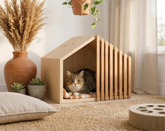 DIY Cat Cave Woodworking Plans PDF, Wooden Cat House Build Guide, Cat Bed Plans Instant Download, Printable Cat Furniture Step by Step
