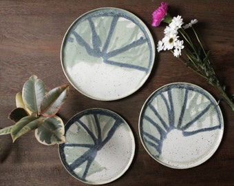 Rustic Earth Ceramic 3-Plate-Set Handmade Pottery in Small Town Ontario