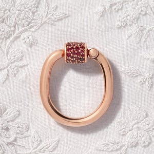 Mosquetão de latão com trava de segurança, suporte para pingente com zircônia cúbica