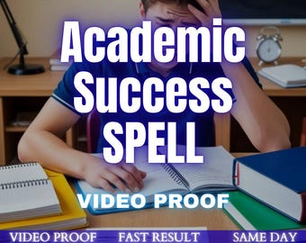 Academic Success Spell, School Acceptance Spell, Custom, Education, Exams, Good Grades Same Day Results, White Magic for Exams & University