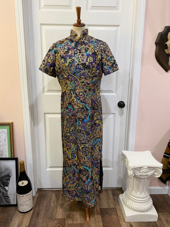 Vintage 1960s Cheongsam Asian Dress