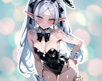Timeless Elf Bunny Girl Sticker | Elegant Fantasy Anime Waifu Decal