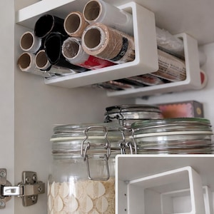 No-Drill Under Shelf Wrap Holder – Foil & Parchment Organizer (Set of 2) CUSTOM SIZES AVAILABLE!