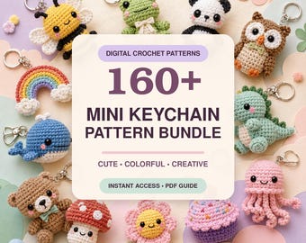 Paquete de más de 300 patrones de llaveros de amigurumi a crochet (PDF)