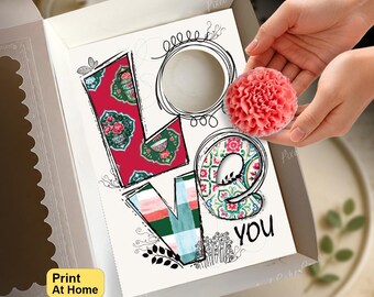 Love You Chinoiserie Cupcake Insert, Any Occasion Party Gift Box, DIY Print At Home Template, Standard Cupcakes, Presale Bakery Display Idea