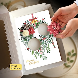 Christmas Nutcracker Wreath Cupcake Insert, Festive Gift Box for  Standard and Mini Cupcakes, DIY Print At Home Template, Presale Packaging