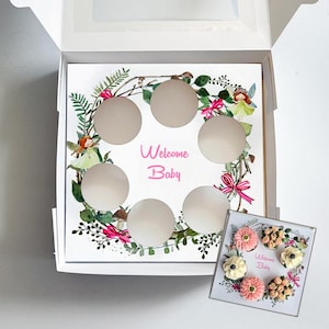 USサイズ - フェアリーリース カップケーキボックスインサート | 印刷可能なテンプレートと組み立てガイド | すぐにダウンロード