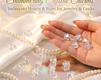 Kit de fabrication de bijoux pastel, perles acryliques coeur étoilé, 100 pièces avec chaîne en cristal