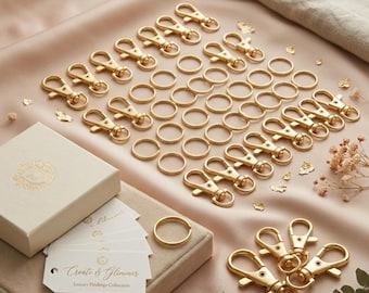 60 pièces fermoirs pinces de homard porte-clés clips de porte-clés fabrication de bijoux artisanat or