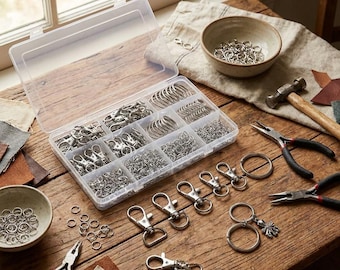 275 pièces clips de porte-clés fermoirs pivotants pour homard anneaux brisés pour porte-clés fabrication de bijoux artisanat