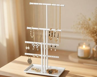 Support d'arbre à bijoux en métal, organisateur de collier, bracelet, porte-boucles d'oreilles, décoration de chambre, rangement