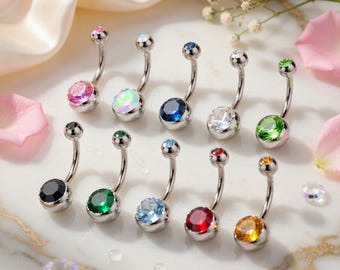 10 pcs anneaux nombril piercing nombril ensemble de bijoux en acier inoxydable pour femmes