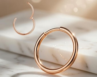 Anneau de nez en or rose 20 g, anneaux de tragus, hélice du cartilage, bijoux piercing en acier inoxydable