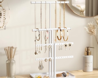 Support à bijoux en métal et organisateur de colliers, bracelet, porte-boucles d'oreilles, présentoir pour arbre, support décoratif