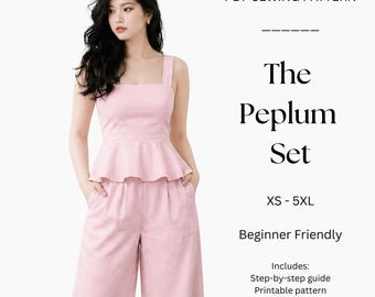 The Lily Peplum Jumpsuit / Two-Piece Set | Digital PDF Sewing Pattern