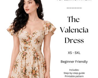 The Valencia Dress | Beginner-Friendly Bustier Dress Pattern (Sizes XS-5XL)