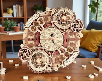 DIY Wooden Wall Clock Puzzle | 3D Mechanical Clock Model | Creative Gift for Kids & Adults