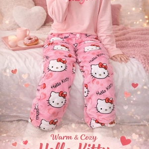 Hello Kitty Pyjamabroek Sanrio Pyjamabroek Kawaii Pluche Hello Kitty Pyjamabroek Cadeau Voor Kitty Fans