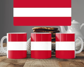 Austria Flag Mug | Patriotic Coffee Cup | Gift for Expats, Austria Heritage & Travelers
