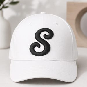 3D Puff Embroidery Letter S Design,Monogram Cap Embroidery File,Cap And Hat Embroidery,Instant Digital Download