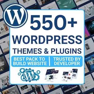 550+ Premium Wordpress Theme & Plugins digital products bundle | Canva Website Design Template | Seo Website Small Business Website Template