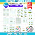 Button Pin Template Bundle. Blank Pinback Button Template. Custom Badge Button Pin Svg. Editable Circle Labels Sublimation Canva Template product logo