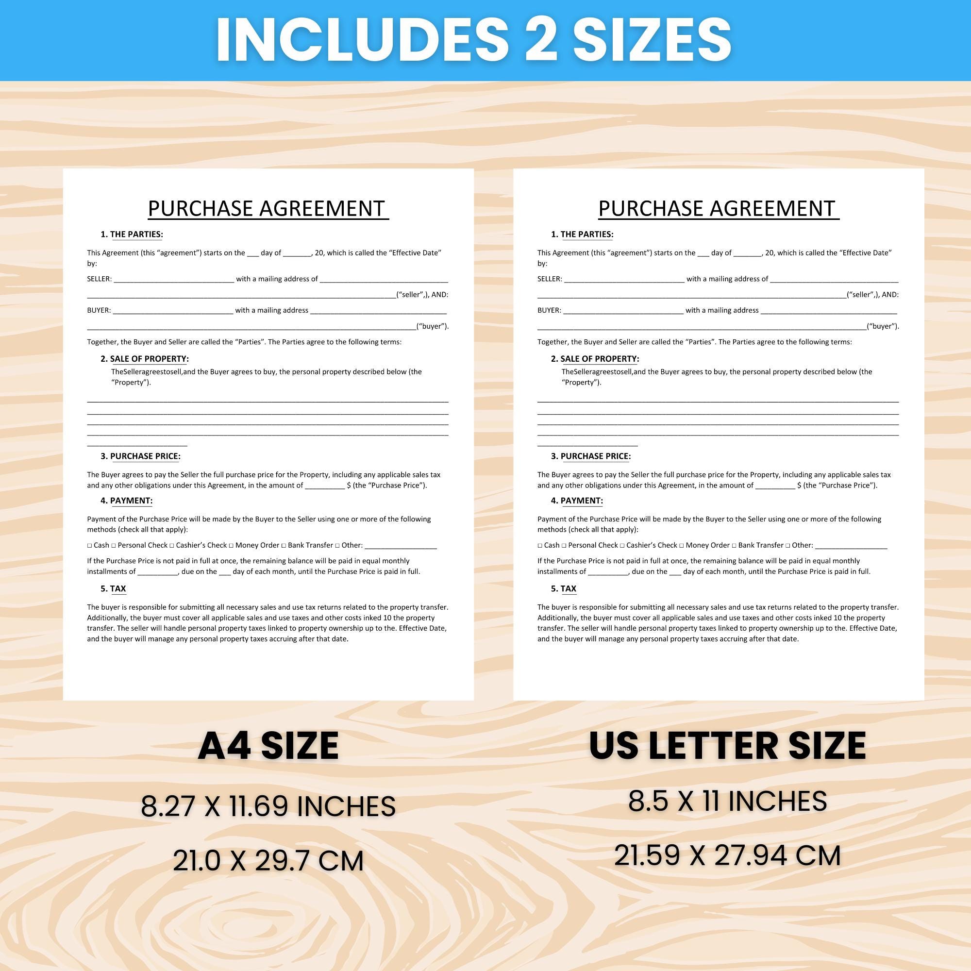 Printable Purchase Agreement Template – Property Purchase Agreement ...
