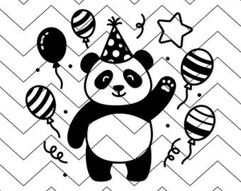 Birthday Panda Svg Svg Png Dxf: Cute Design For Celebrations