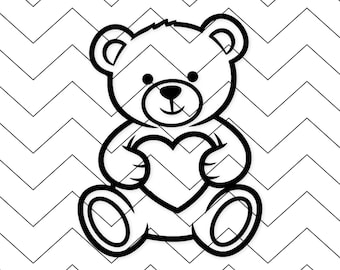 Teddy Bear Svg: Cute Black And White Design For Crafts