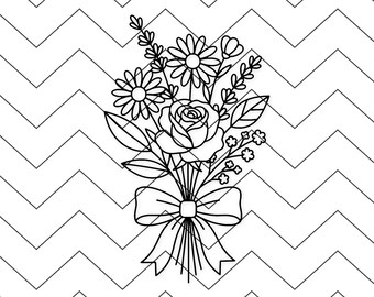 Floral Bouquet Svg Svg Png Dxf: Minimalist Design For Invitations