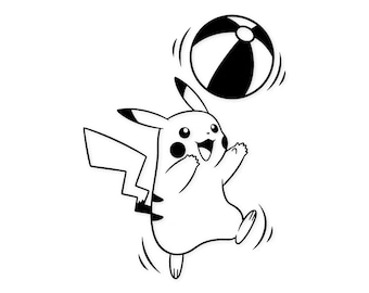 Pikachu Playing Ball Svg: Whimsical Design For Kids' Crafts