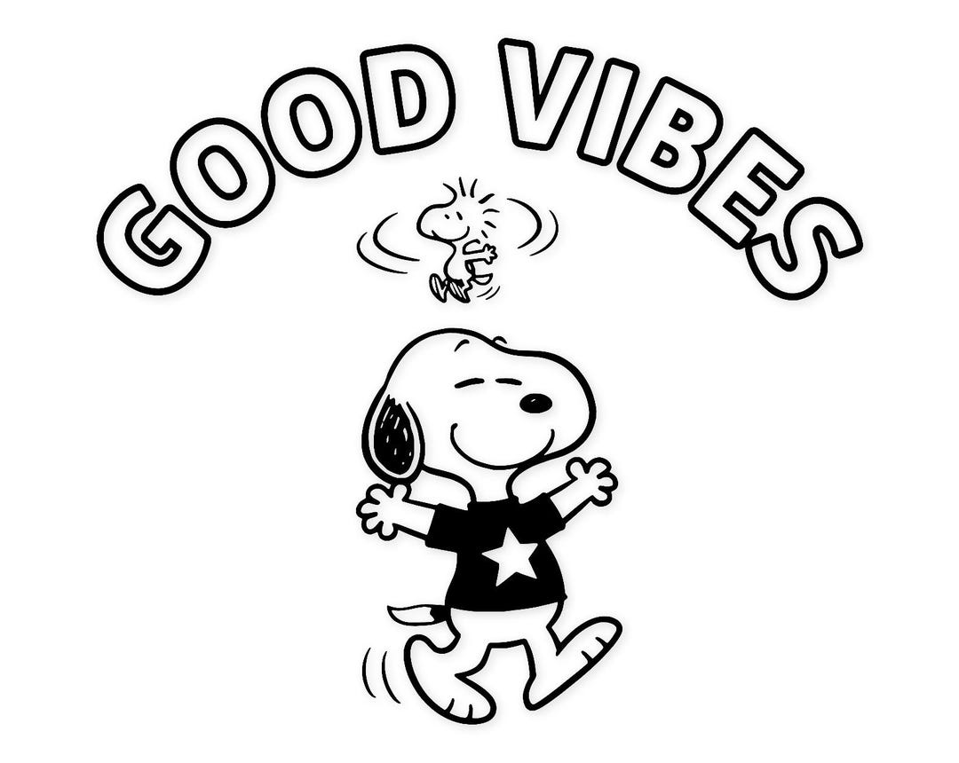 Good Vibes Svg: Cheerful Snoopy Design for T-shirts - Etsy