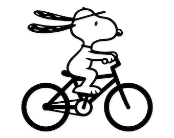 Snoopy Bicycle Svg: Minimalist Design For Novelty Projects