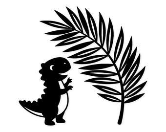 Dino And Leaf Svg: Bold Design For Kids' Decor