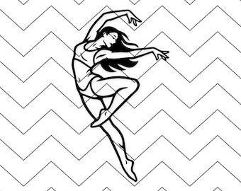 Dancing Woman Svg: Bold Black And White Design For T-Shirts