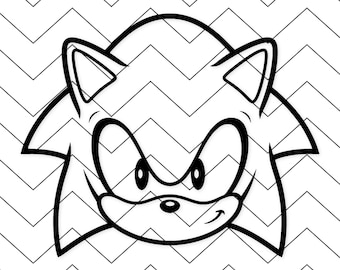 Sonic Face Svg: Minimalist Black And White Design For Cricut