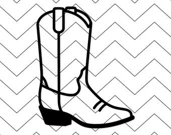 Cowboy Boot Svg: Minimalist Cut File For Crafts
