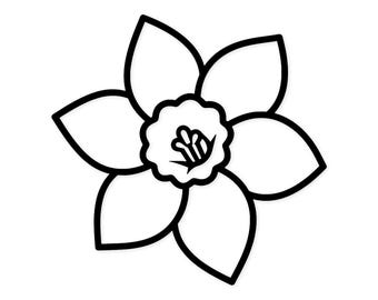Daffodil Flower Svg: Black-And-White Vector Design For Cricut And Silhouette