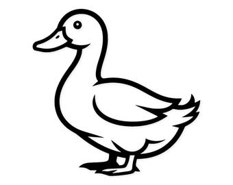 Duck Svg: Bold Outline For Branding And Crafts