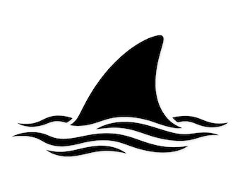 Shark Fin Digital Artwork: Black-And-White Svg Vector