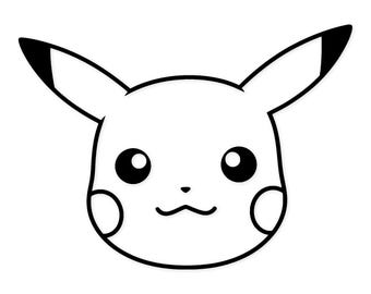 Pikachu Face Svg: Minimalist Line Art For Crafts