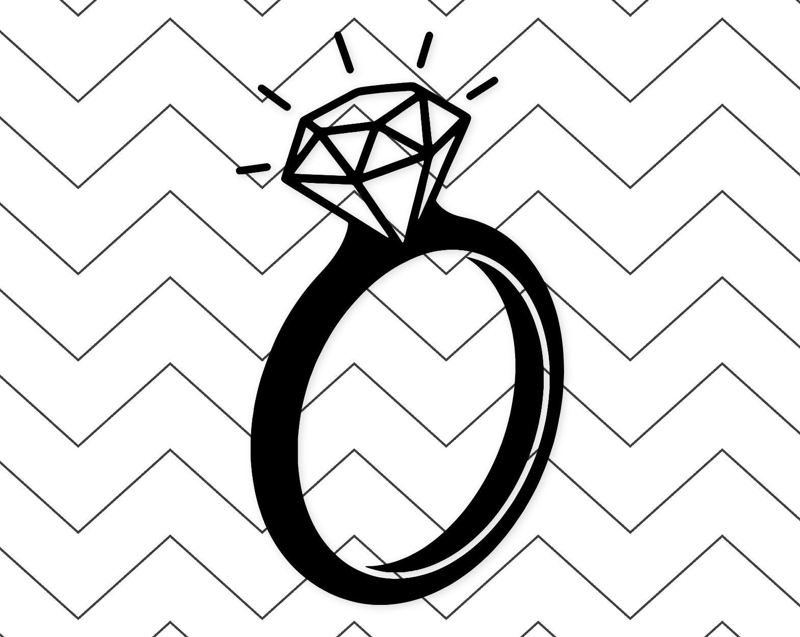 Diamond Rin Graphics Diamond Ring Digital Artwork: Svg Png Dxf Line Art - Etsy