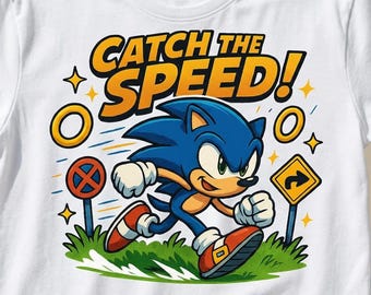 Illustrazione digitale di Sonic the Hedgehog: immagine PNG colorata in stile cartone animato