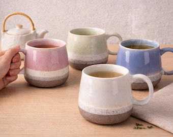 Ceramiczny kubek w stylu japońskim, kamionkowa filiżanka do kawy w stylu Wabi Sabi, duży kubek do herbaty o pojemności 500 ml