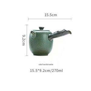 Japanese Kyusu Teapot Set with Lotus Tray – Matcha Gift, Zen Home Decor image 7